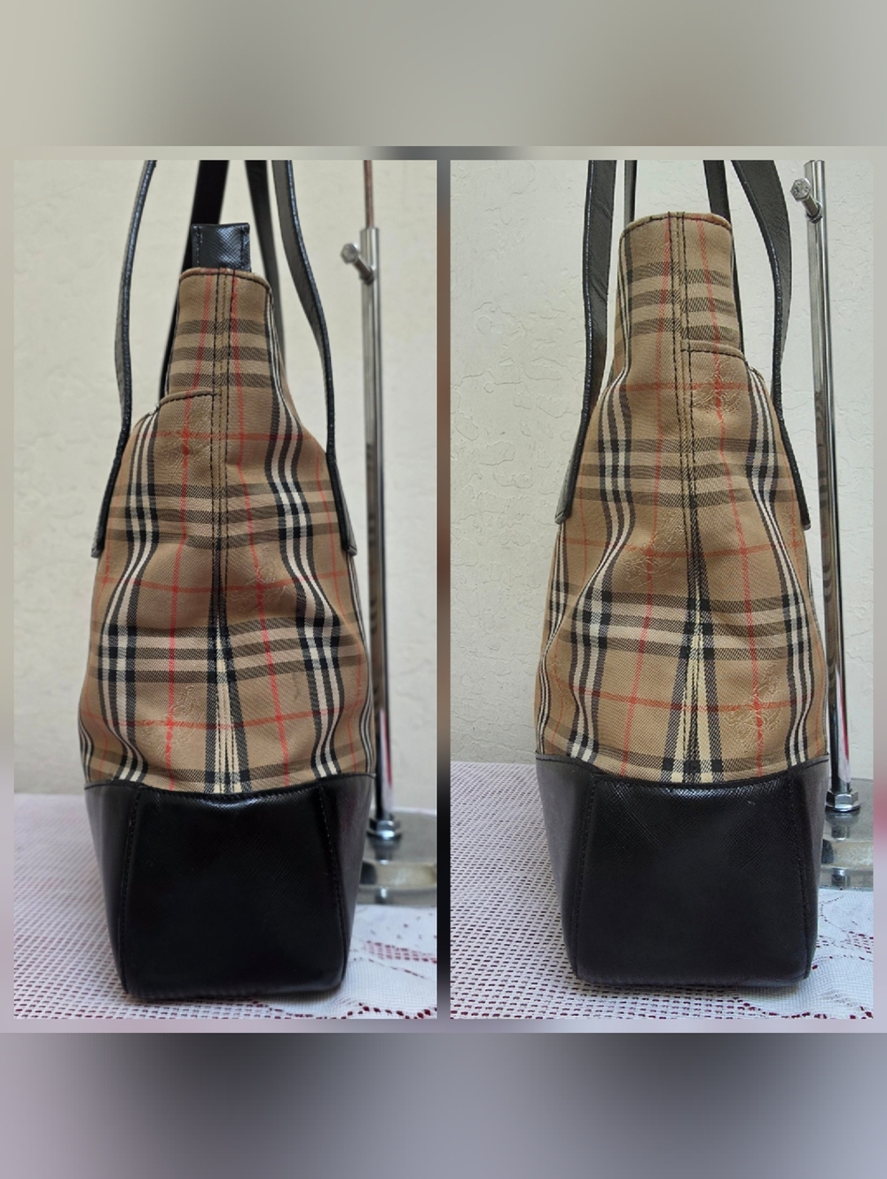 Burberry Canvas Nova Check Top Zip Tote Bag AUTHENTIC - Picture 7 of 16